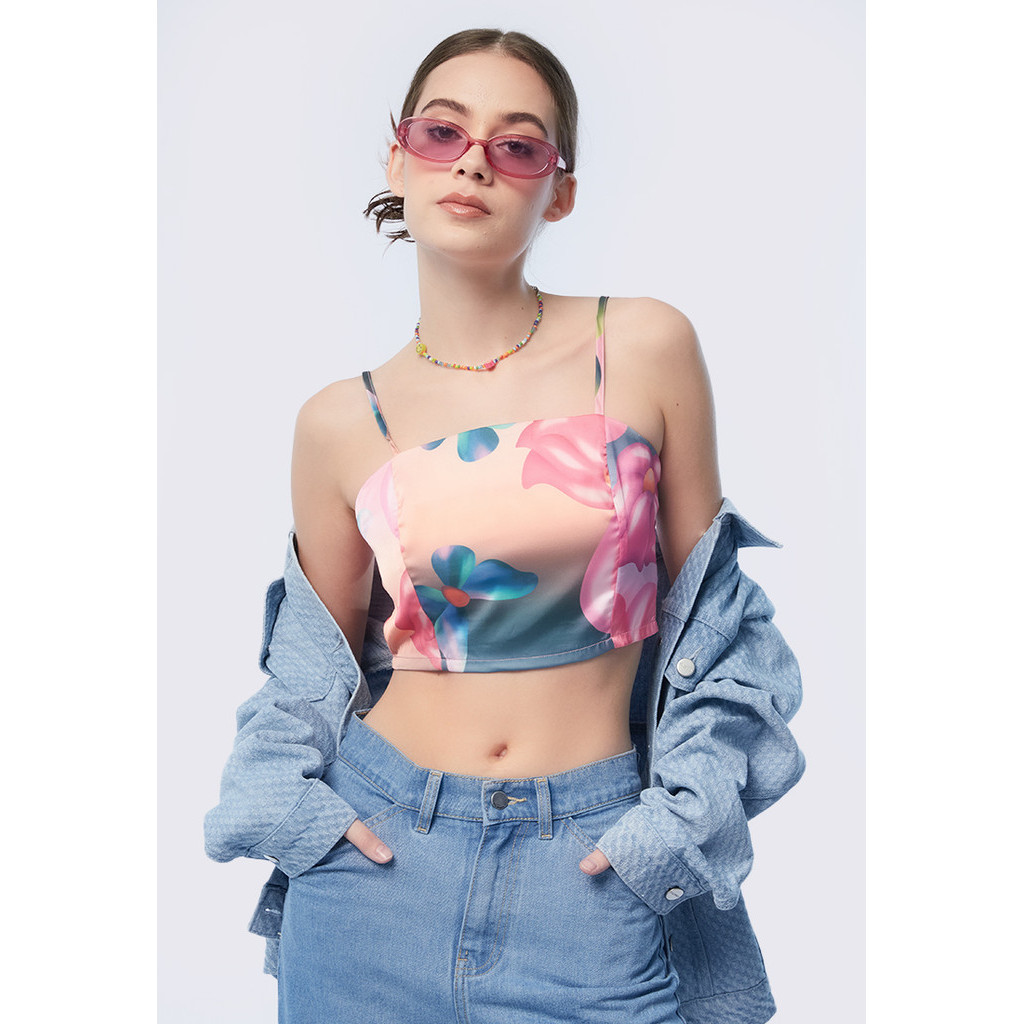 Jual COLORBOX Printed Crop Tank Top Multicolor | Shopee Indonesia