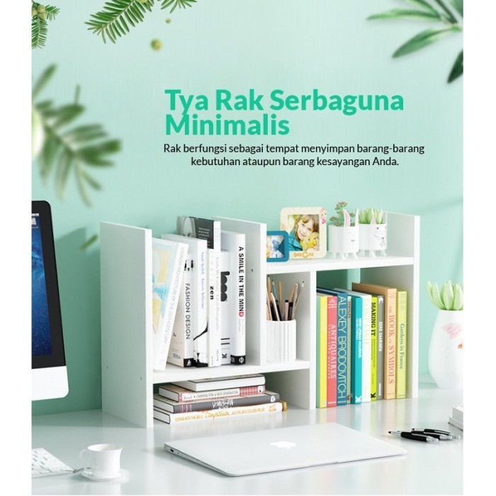 Jual Rak Buku Meja Kerja Belajar Okshelf Adjustable Minimalis Set