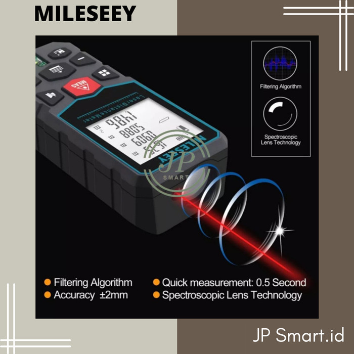 Jual MILESEEY Laser Distance Meter Portable Range Measure Meteran ...