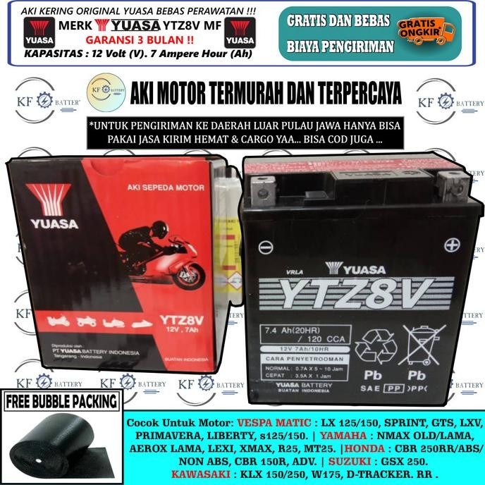 Jual Harga Promo Aki Motor Klx 150, D-Tracker, W175, Xmax, Klx 250