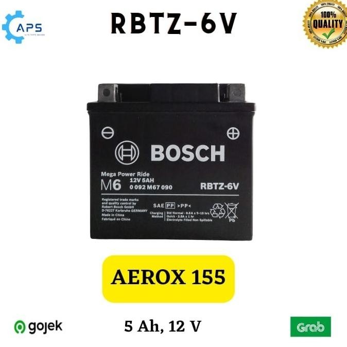 Jual Harga Promo Aki Motor Yamaha Aerox 155 Bosch Rbtz-6V | Shopee