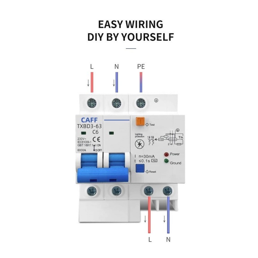 Jual CAFF INTEGRATED RCBO SPD 230V 16A LIGHTNING PROTECT RESIDUAL ...