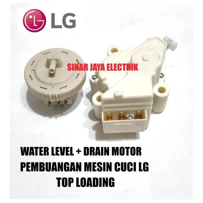 Jual DRAIN MOTOR + WATER LEVEL SENSOR AIR MESIN CUCI LG TURBO DRUM