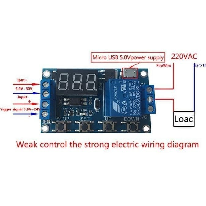 Jual Best! Relay Timer with Micro USB Display Delay Off On Cycle Switch ...