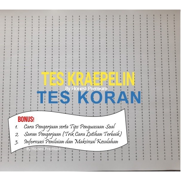 Jual Update Kertas Kraepelin - Tes Kraepelin / Tes Koran A3 (10 Lembar ...