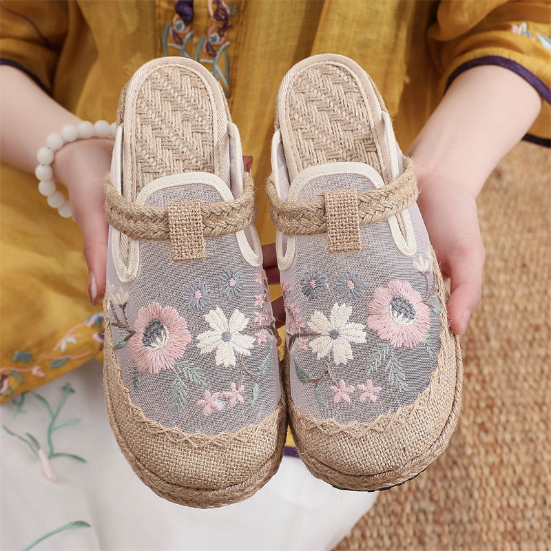 Jual Summer Breathable Old Beijing Cloth Shoes Women's Mesh Closed