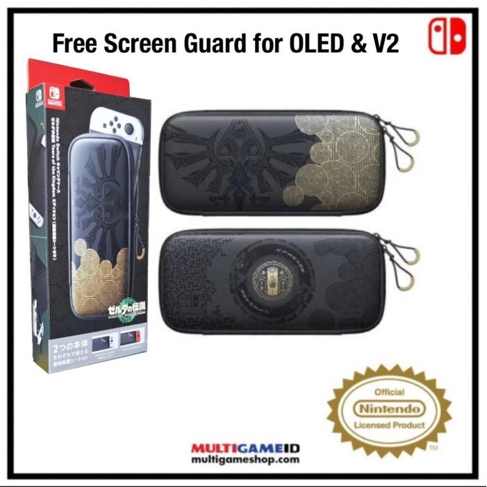 Jual Switch Oled Carrying Case Zelda Totk + Screenguard (Official ...