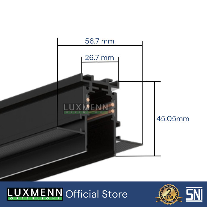 Jual Luxmenn Led Magnetic Track Light Railing, Recessed Mounted, 2M ...