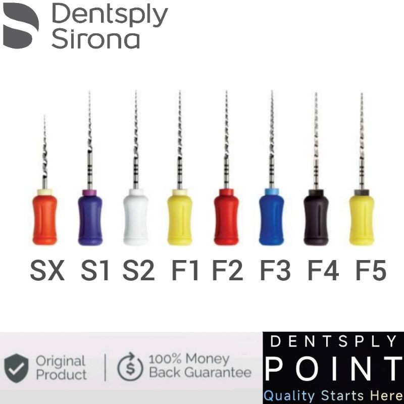 Jual ORIGINAL Denstply Protaper Universal Hand Use F1 F2 F3 F4 F5 SX S1 ...