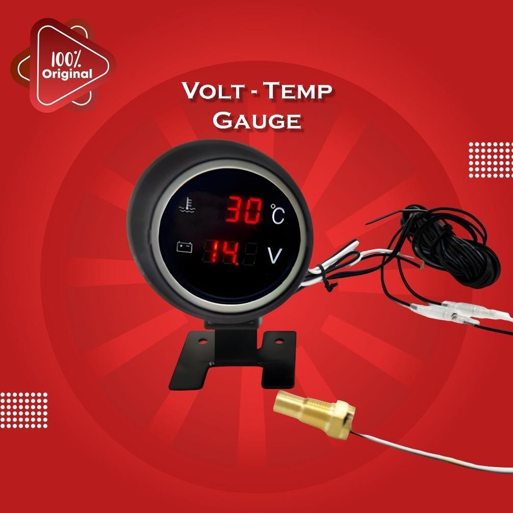 Jual 2 In 1 Sensor Suhu Air Digital Led Bulat Tegangan Volt Meter 12v ...