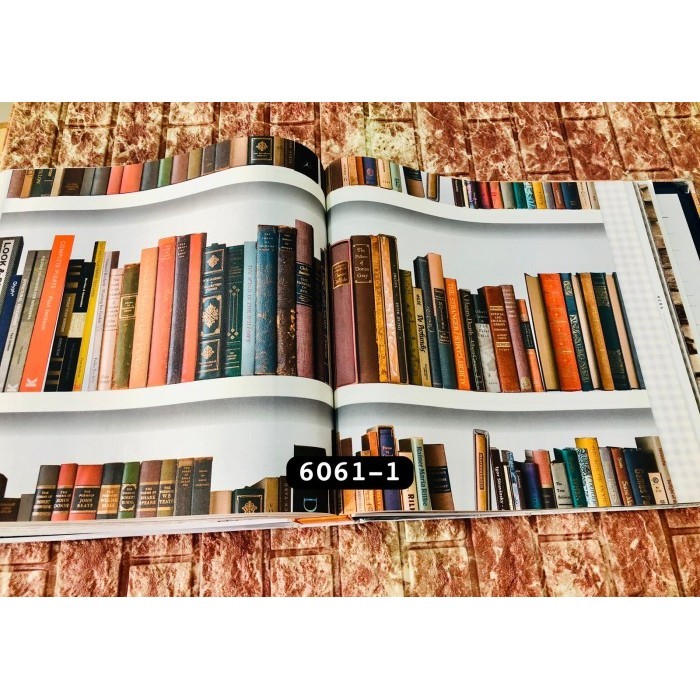Jual Ready Wallpaper Dinding Roll Besar Motif Rak Buku Library Roll ...