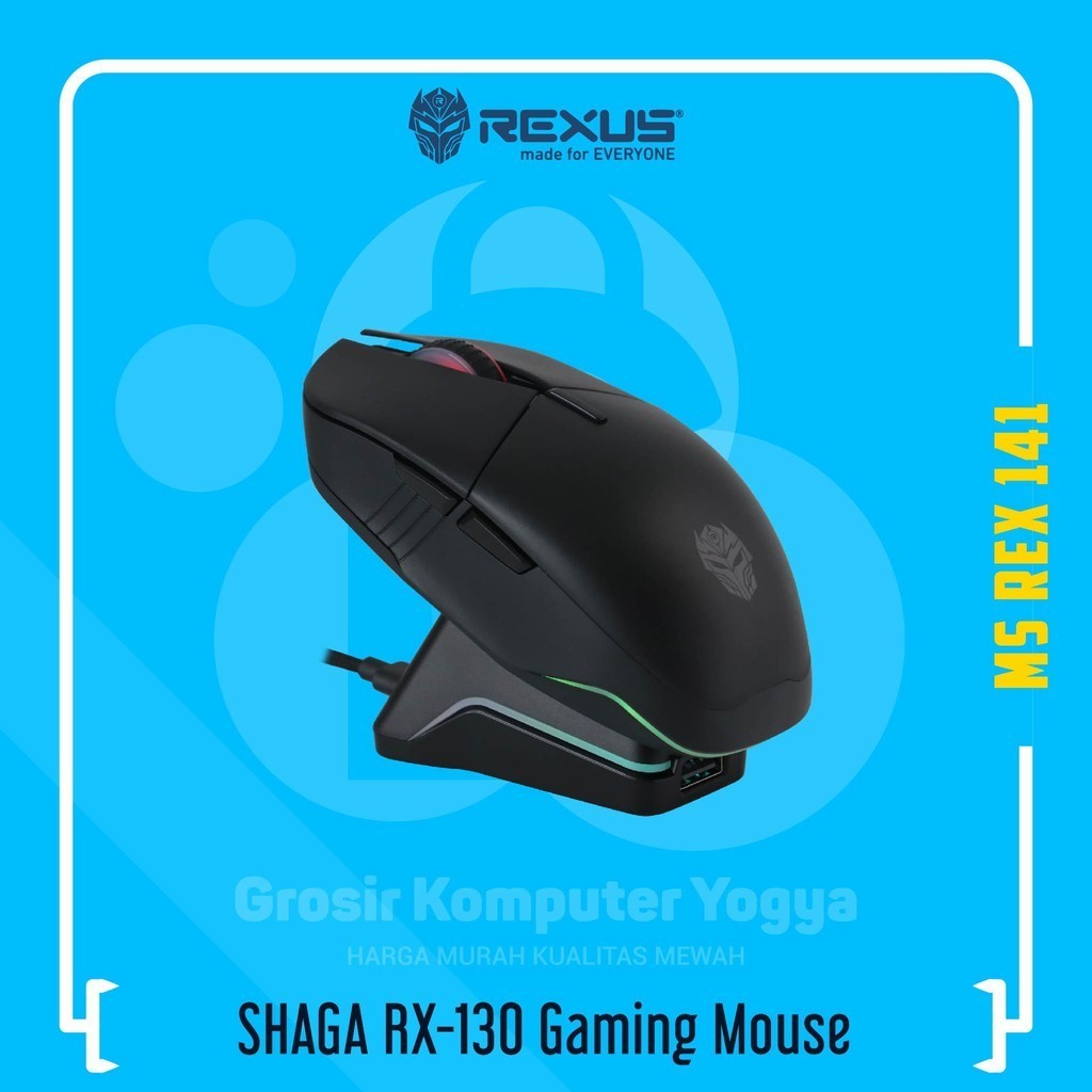 Jual Rexus SHAGA RX-130 10000 DPI 8D Ambidextrous RGB Gaming Mouse ...