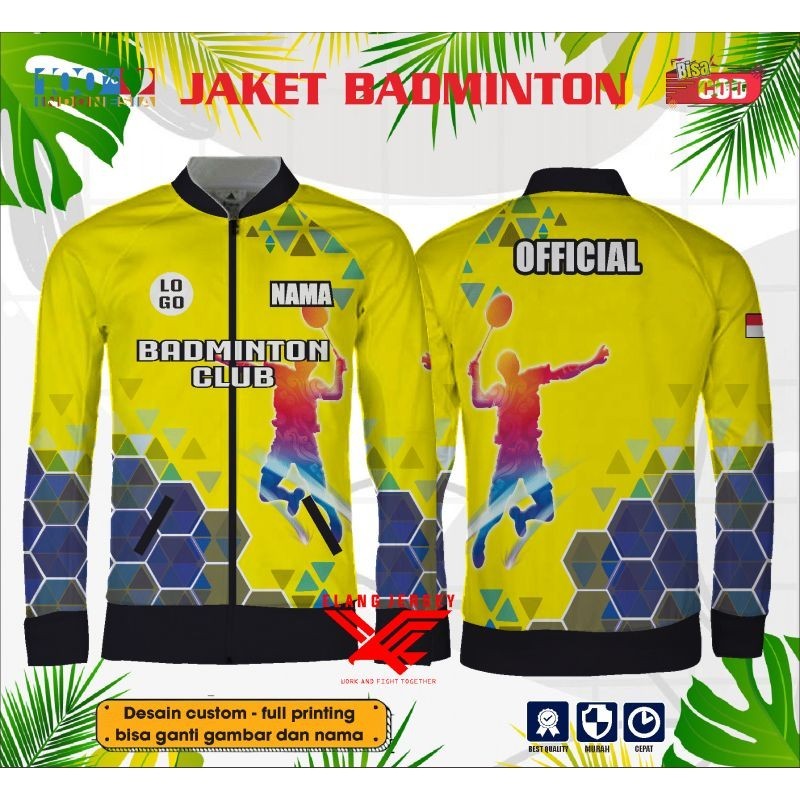 Jual JAKET BADMINTON CUSTOM DESAIN PRINTING | Shopee Indonesia