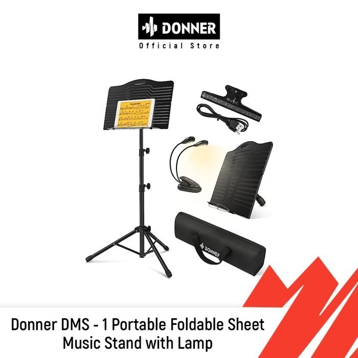 Jual Donner DMS 1 Portable Foldable Sheet Music Stand with Lamp Shopee Indonesia
