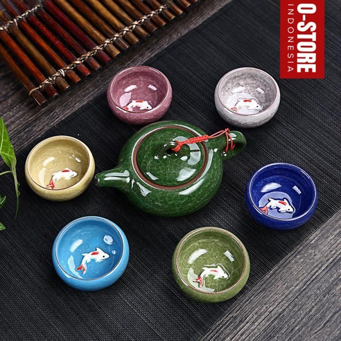 Jual Tea Pot Set Keramik Tea Set Teko Cangkir Teh Set Souvenir Kado ...