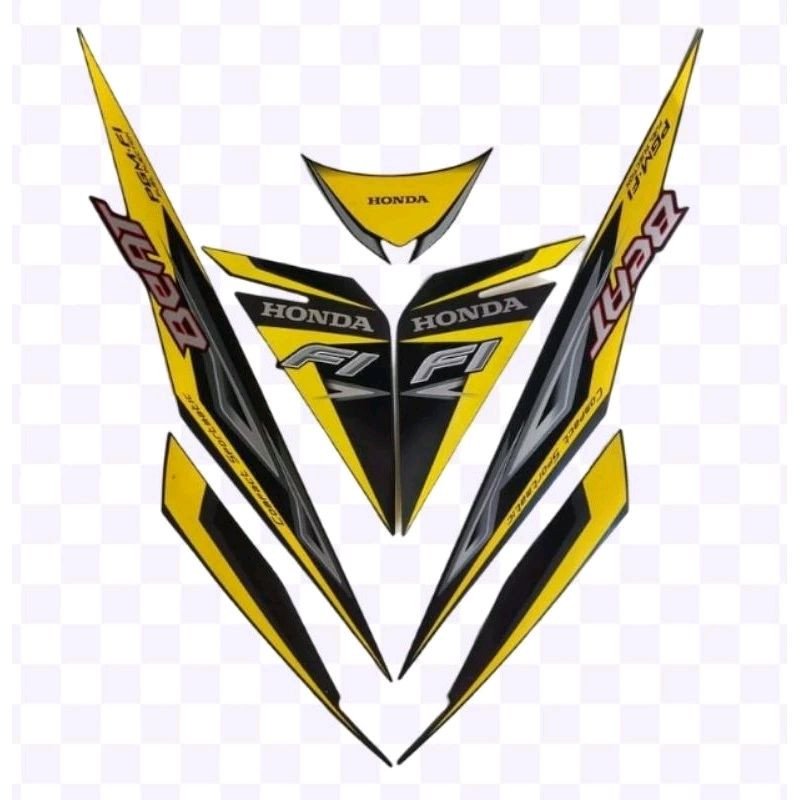 Jual STICKER STRIPING LIS STANDAR MOTOR HONDA BEAT TAHUN 2014 KUNING ...