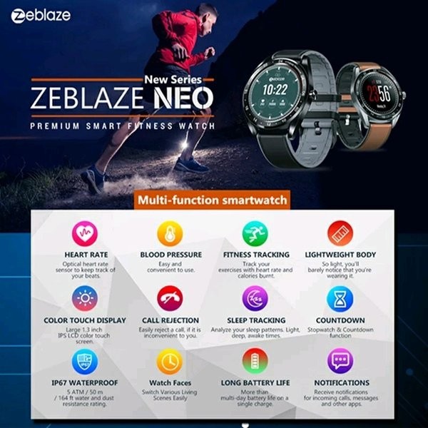 Jual Zeblaze Neo Series Smart Watch Smartwatch Heart Rate Tekanan Darah ...