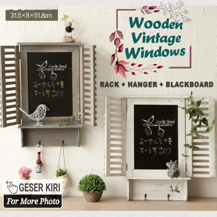 Jual Jendela Kayu Rumah Tua Hiasan Dinding Vintage Windows Wall Decor ...