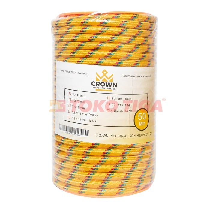 Jual Selang Setrika Uap Kuning Grade / 1 Roll 50 Meter Merek Crown ...