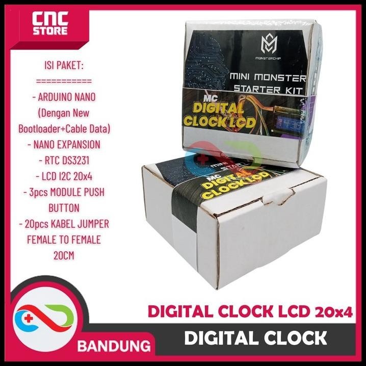 Jual TERMURAH KIT DIGITAL CLOCK LCD I2C JAM DIGITAL ARDUINO PAKET
