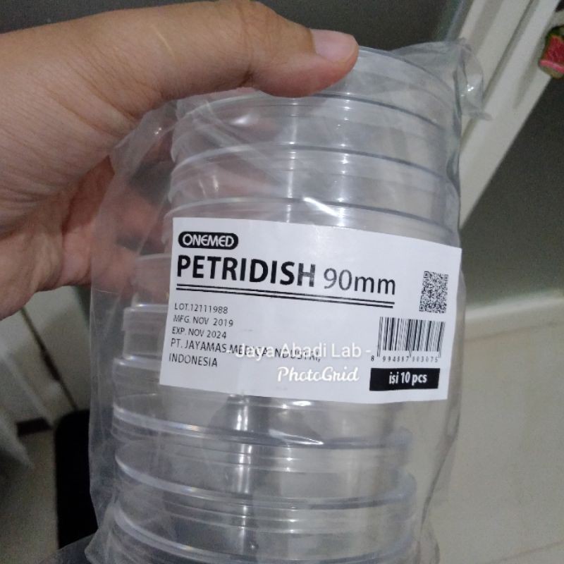 Jual petridish cawan petri bulat 90mm 9 cm plastik steril 90 mm isi 10 ...