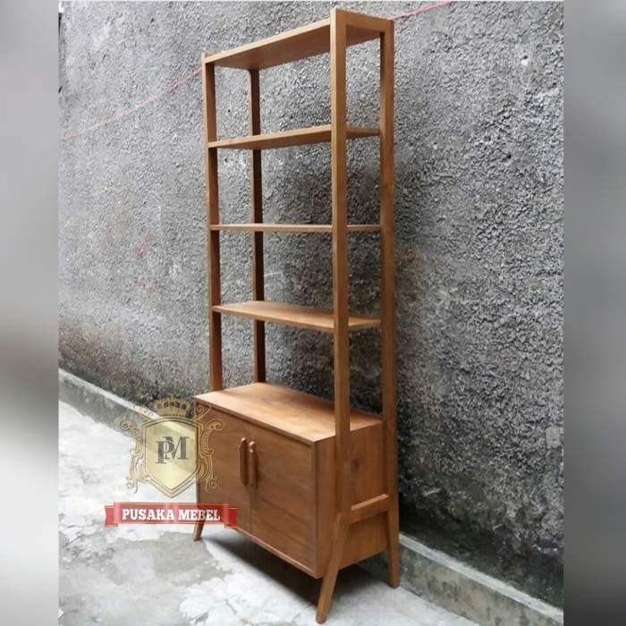 Jual rak lemari buku, rak susun kayu jati minimalis, rak model vintage ...