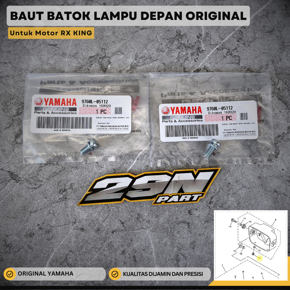 Jual Baut Batok Reflektor Lampu Depan RX King Scorpio ORIGINAL 9760L ...