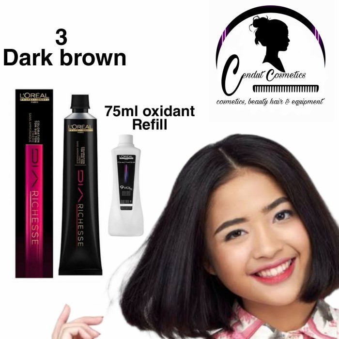 Jual Loreal Diarechese 3 Dark brown / pewarna rambut/ Toning rambut ...