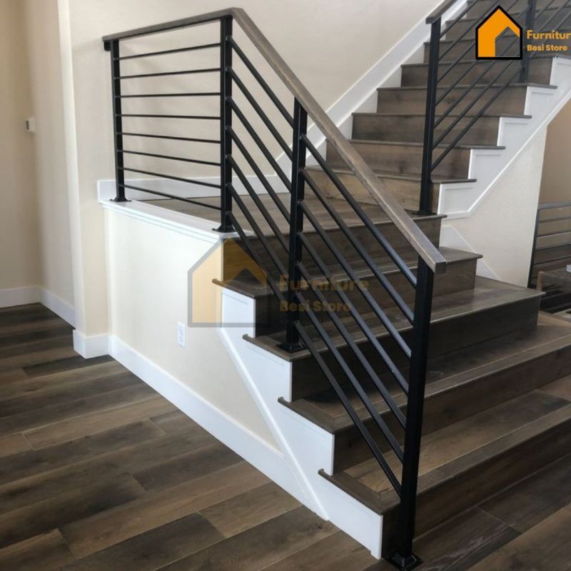 Jual railing tangga minimalis/ railing tangga besi/ railing tangga kayu ...