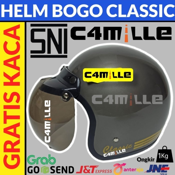 Jual Helm Retro Bogo Classic Half Face Dewasa Sni Shopee Indonesia