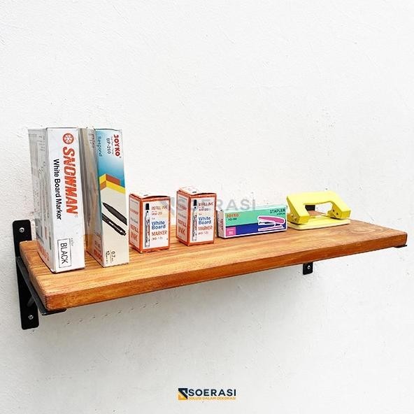 Jual Rak Dinding Minimalis Tempel Vintage Ambalan Kayu Rak Buku Bunga ...