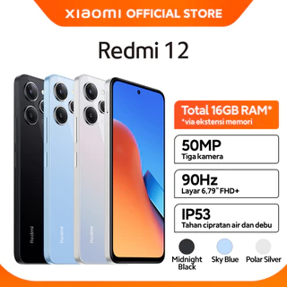 Official Xiaomi Redmi 12 (8GB/128GB) | (8GB/256GB) MediaTek Helio G88 5000 mAh 18W 90Hz FHD+ 50MP Triple Kamera AI 