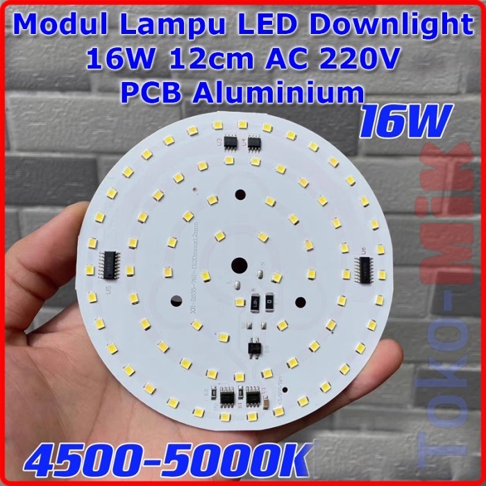 Jual MODUL LAMPU LED DOWNLIGHT PCB ALUMUNIUM 16W AC 220V COOL WHITE 5000K Shopee Indonesia