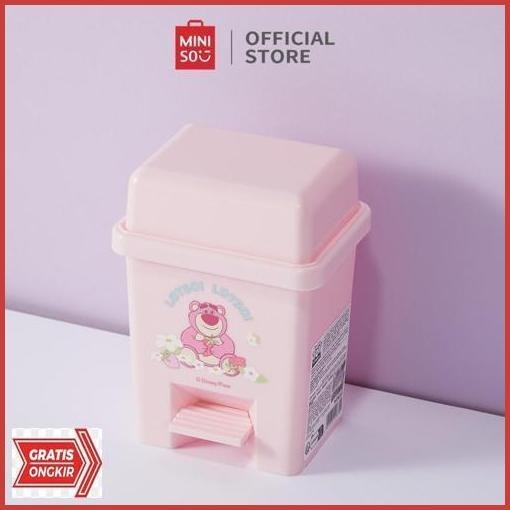 Jual Baru Miniso X Disney Tempat Sampah Lotso Strawberry Bear Tong Sampah Mini Lucu Tempat