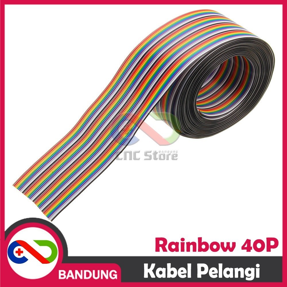 Jual KABEL PELANGI 40 PIN 1M KABEL RAINBOW 40 PIN KABEL PITA RIBBON ...