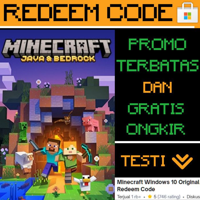 Jual Minecraft Java & Bedrock For PC Windows Original Redeem Code BAE ...
