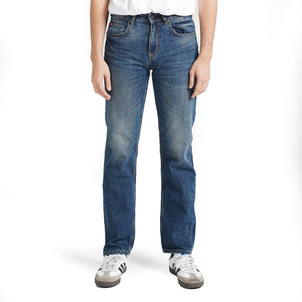 Jual Lee Cooper Straight Fit Jeans Harry Worn Medium Blue Shopee Indonesia