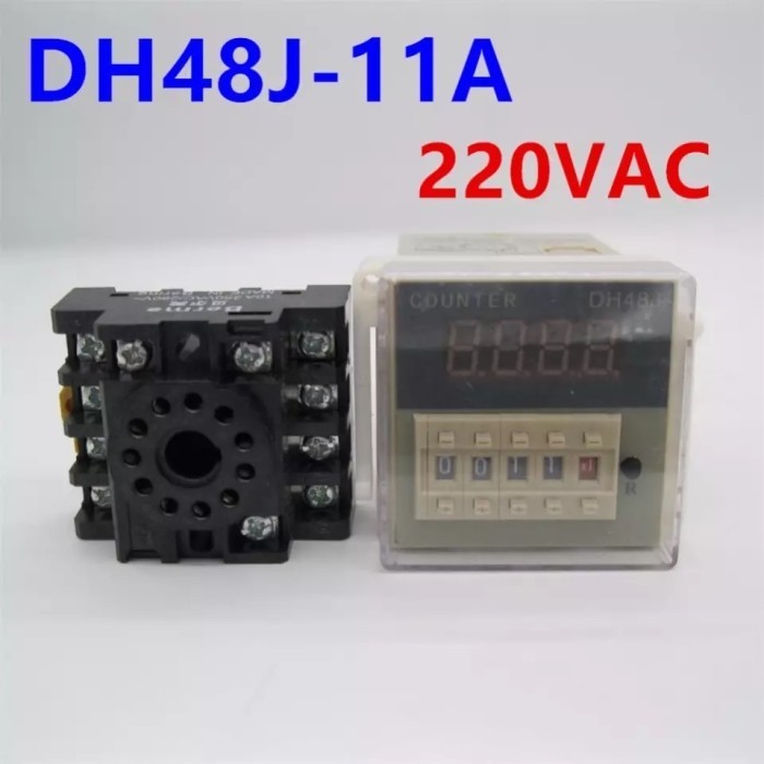Jual DH48J-11A 11-Pin Timer Digital Counter Relay LED Display 220V ...