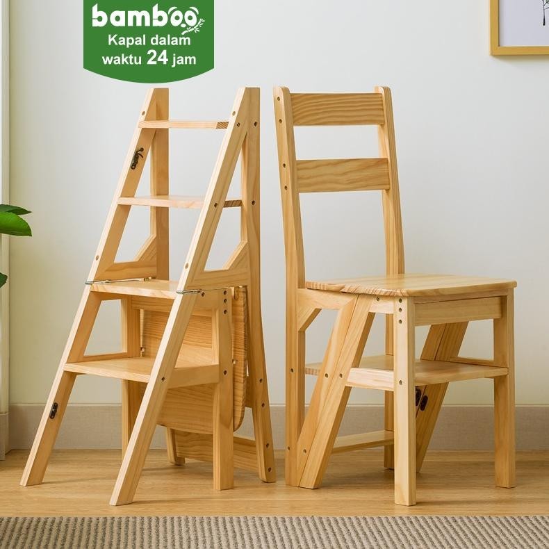 Jual kursi tangga lipat kayu Kursi perpustakaan multifungsi Kursi ...