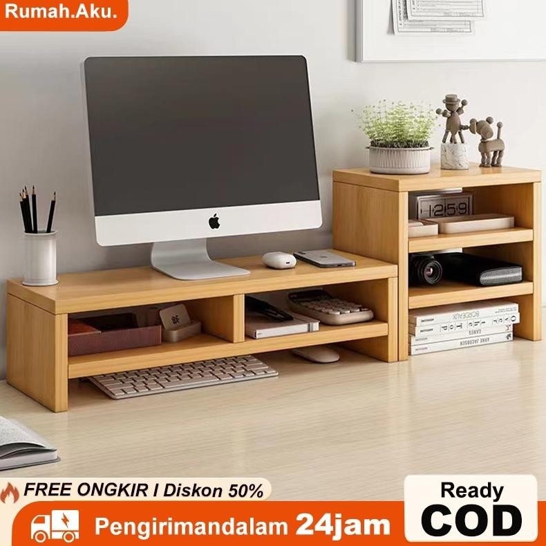 Jual RA Stand Monitor Rak Monitor Rak Buku Kayu Desktop Dudukan ...