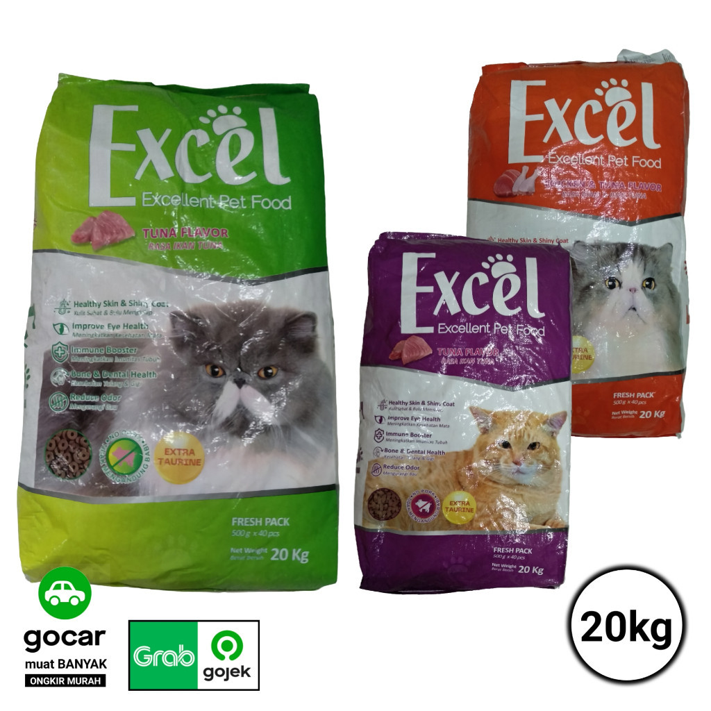 Jual EXCEL CAT FOOD TUNA 20KG all variant makanan kucing excel | Shopee ...