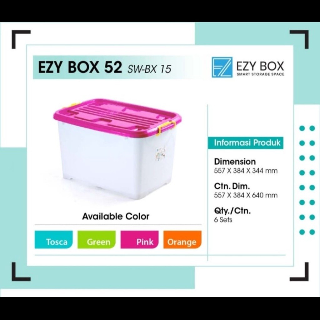Jual CONTAINER EZY BOX 52 LITER KERANJANG PAKAIAN BESAR | Shopee Indonesia