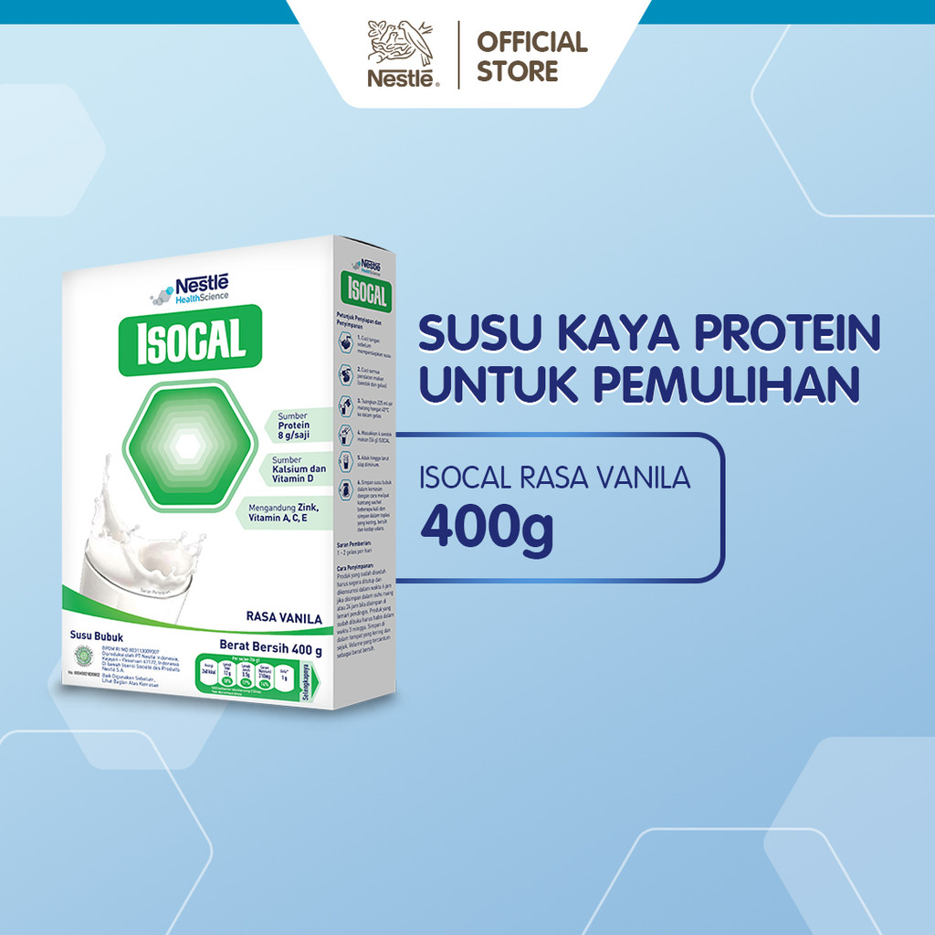 Jual NESTLE ISOCAL Susu Bubuk Keluarga Vanila Kotak 400g | Shopee Indonesia