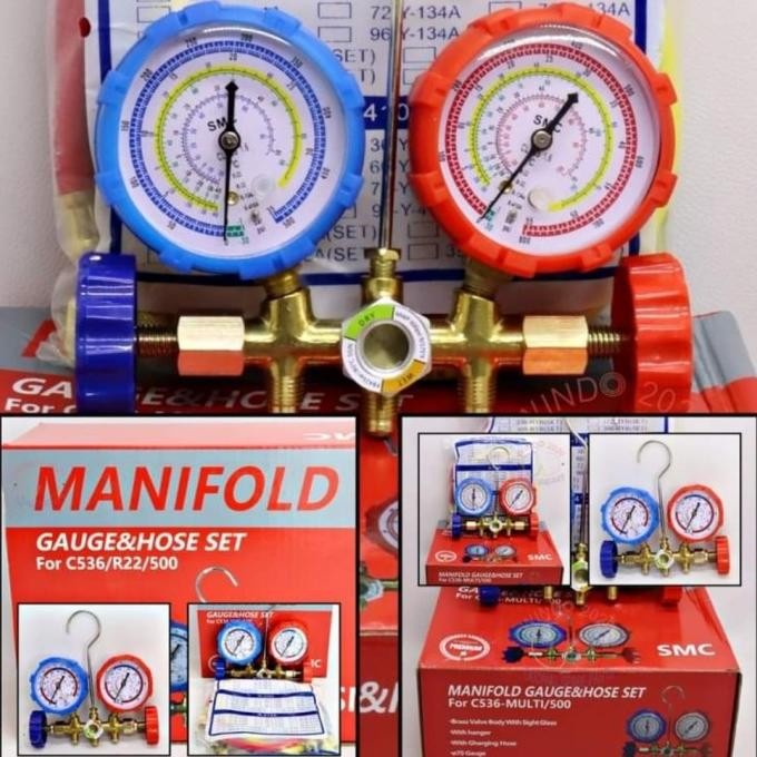 Jual manifold dobel AC R12 R22 R404A R134a charging valve STARMEC ...