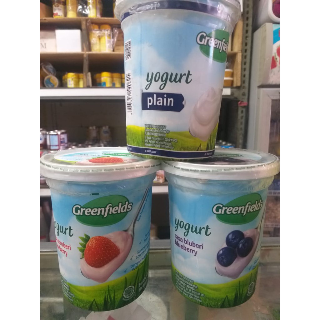 Jual Greenfield Yogurt Stirred 1Lt Yoghurt Plain Strawberry Blueberry