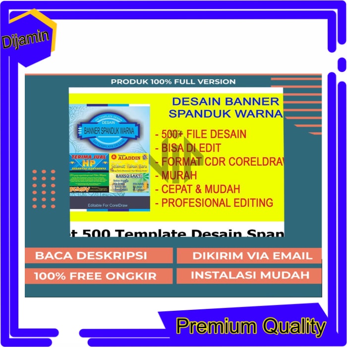 Jual Promo Paket Template Desain Spanduk Banner Siap Edit Baner Usaha Cdr Jaminan Aktif