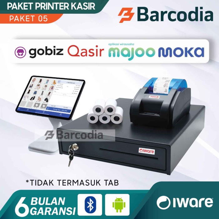 Jual PAKET KASIR ANDROID / IOS / WINDOWS (CASH DRAWER+BLUETOOTH PRINTER