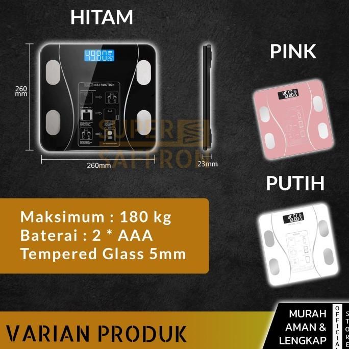 Jual Timbangan Digital Badan Bluetooth Body Fat Bmi Smart Scale Glass Shopee Indonesia 0383