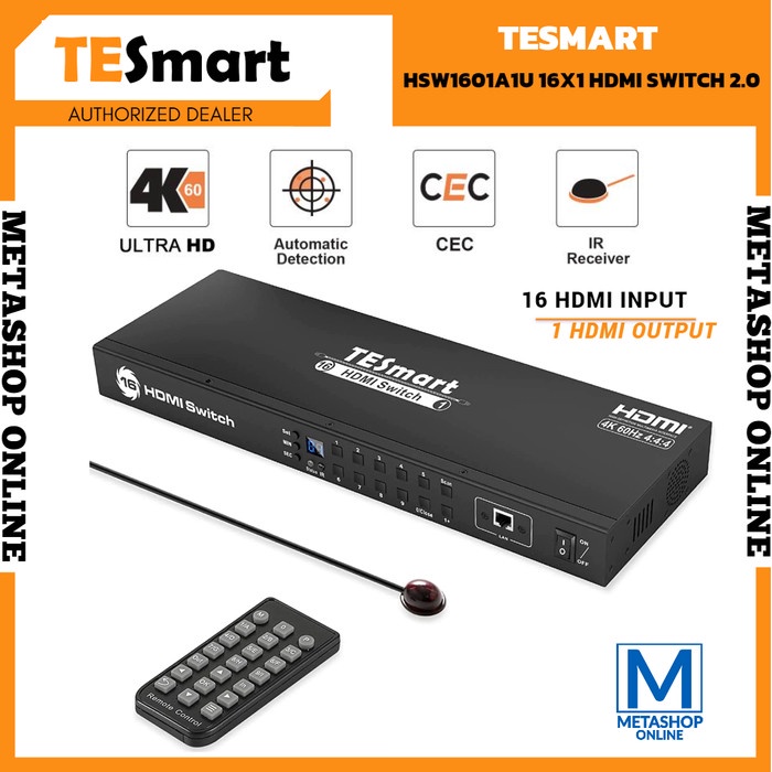 Jual TESmart HDMI 2.0 Switch UltraHD 16x1 Port 16 Input 1 Output 4K ...