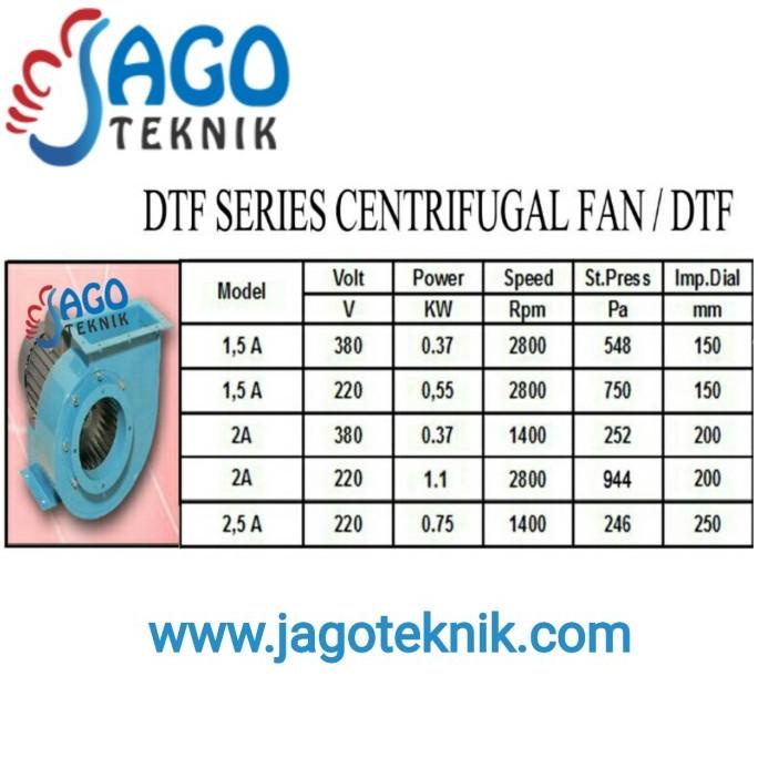 Jual :=:=:=:=] DTF Series Centrifugal Fan 2A / Mesin Blower KATSU ...